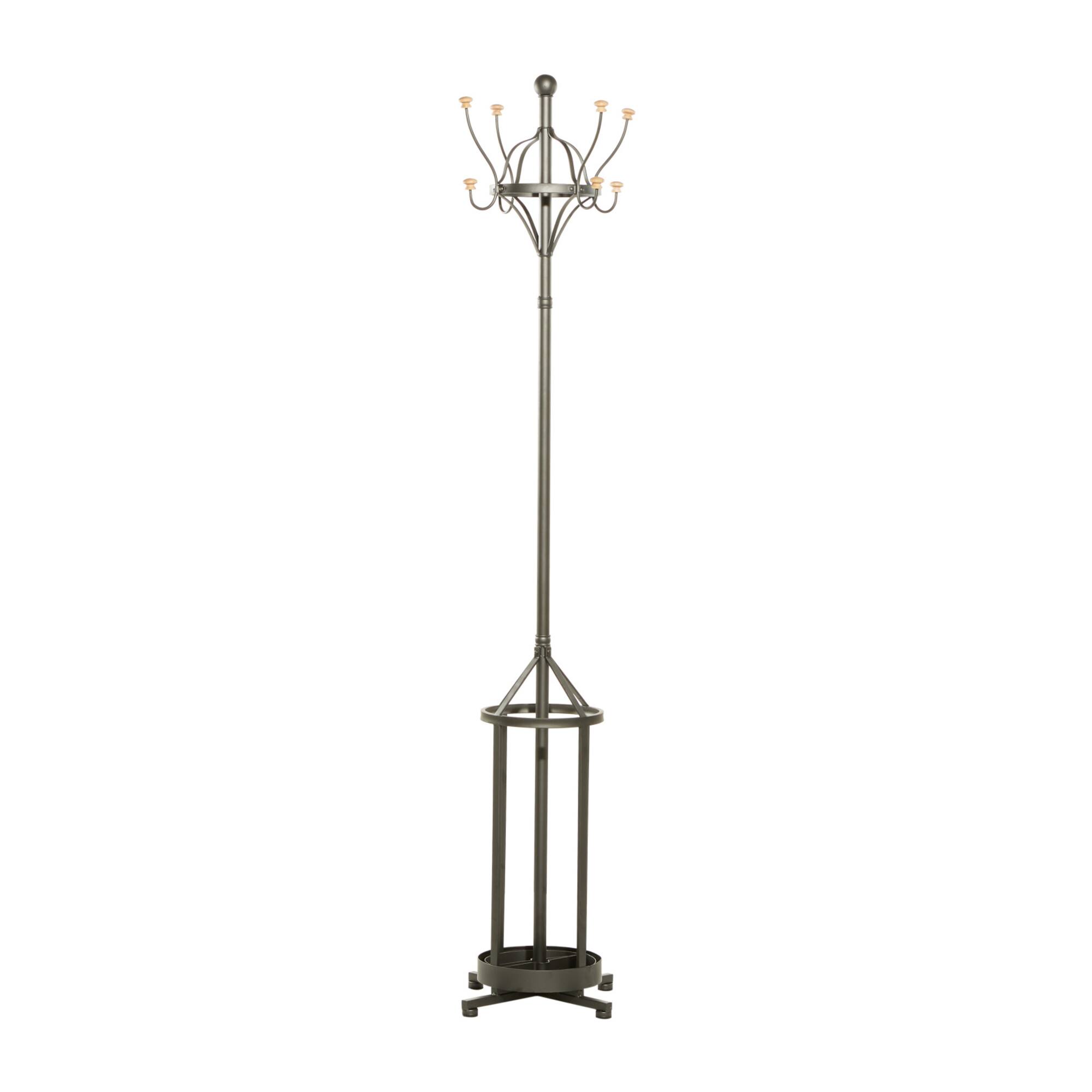 Black Metal Industrial Coat Rack, 19" x 77"